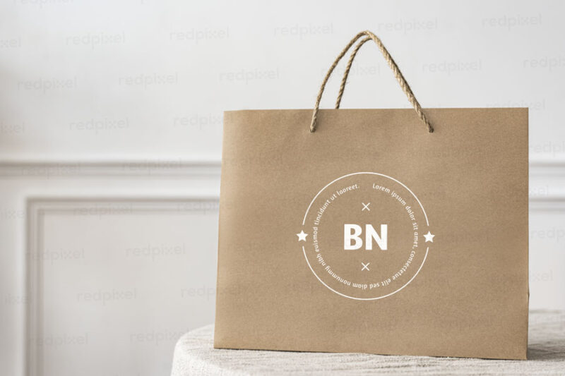 Redpixel Printworks Paper bag printing on brown recycled paper